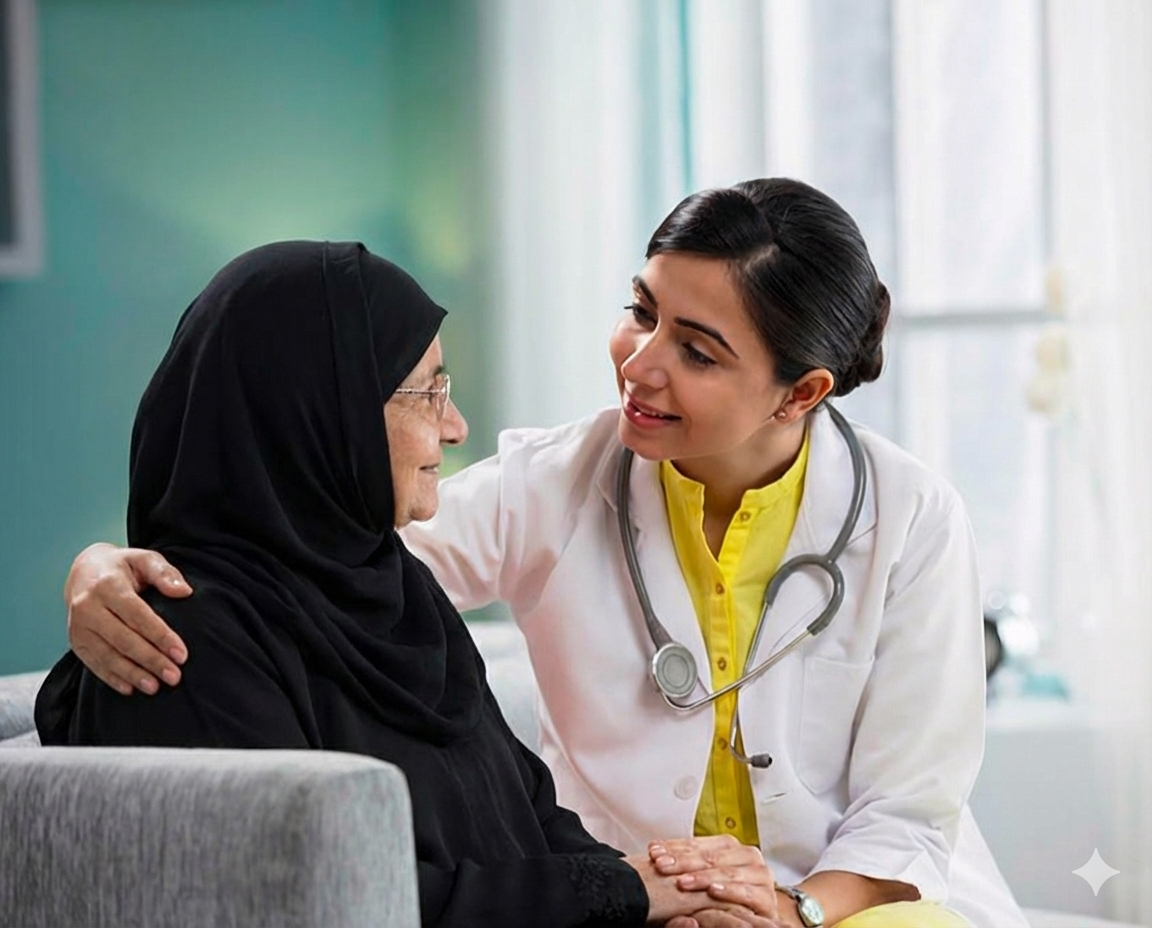 Doctor with patient